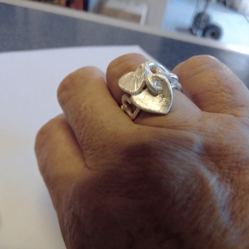Hearts Ring - .925 Silver